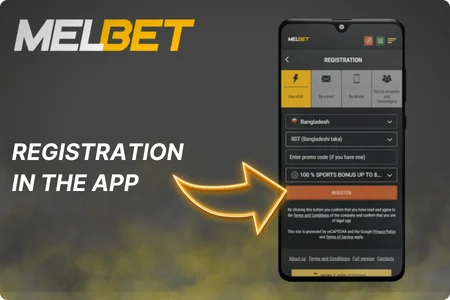 Register on Melbet App